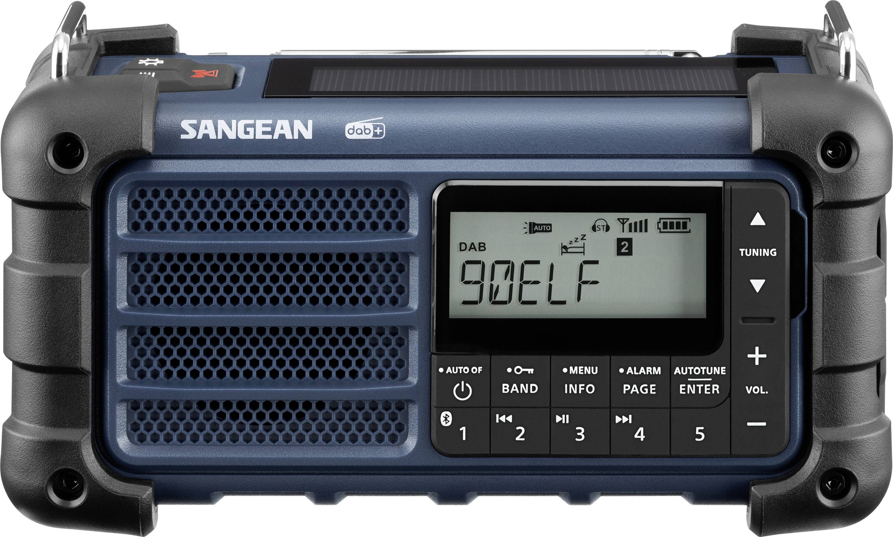 Sangean MMR-99 Outdoorradio DAB+, DAB, UKW Notfallradio, Bluetooth® Solarpanel, spritzwassergeschützt, staubdicht, Taschenlampe