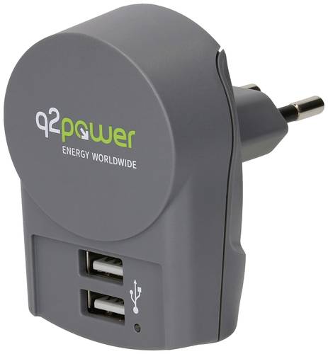 Q2 Power q2-3.300100-TH Reiseladeadapter Steckdose Ausgangsstrom (max.) 2.4A 2 x USB