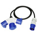 MaxCamp 163897 Strom Verlängerungskabel Blau, Schwarz 1.5m H07RN-F 3G 1,5mm² Ölbeständig, UV-Beständig, Säurebeständig