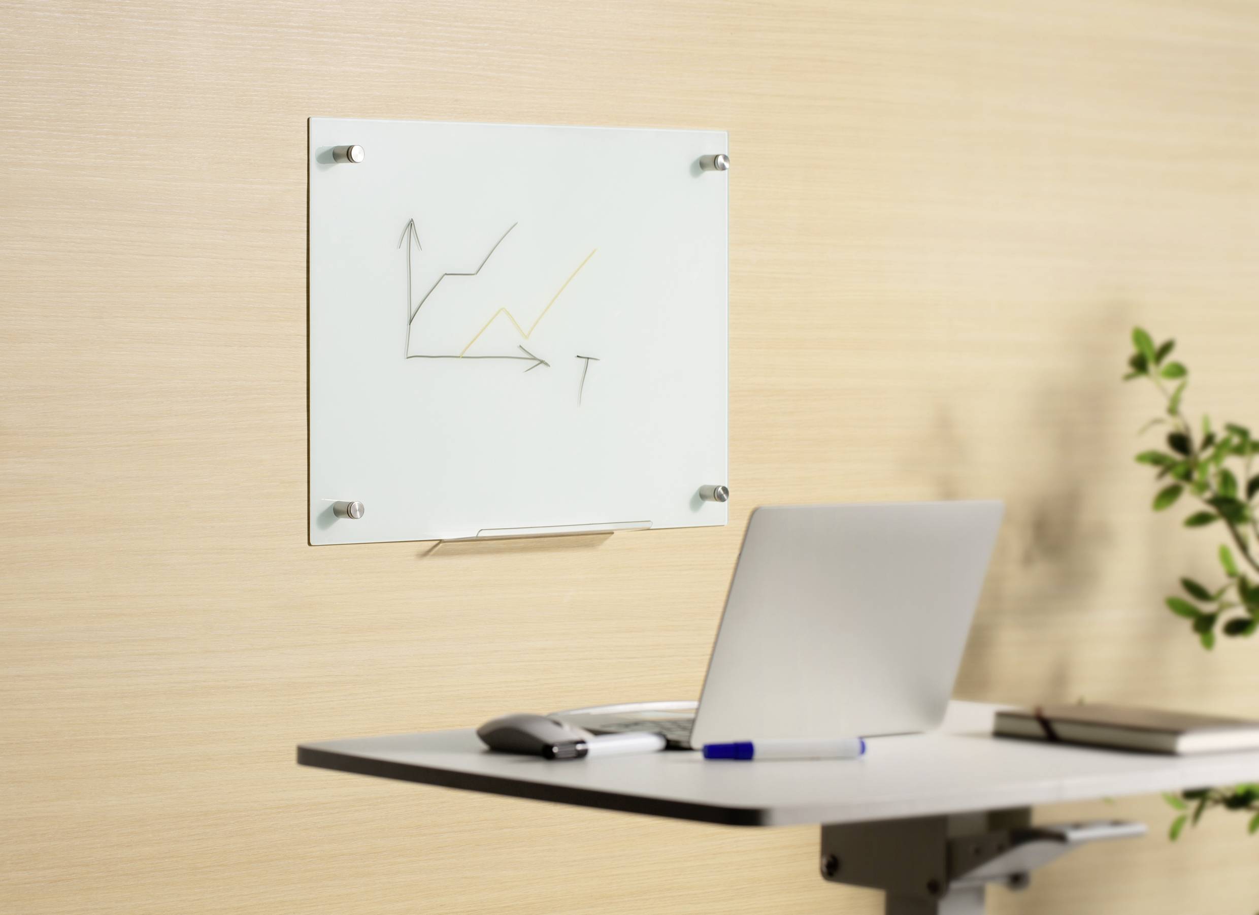 SpeaKa Professional Glas-Magnetboard SP-BWM-200 (B x H) 600mm x 450mm Weiß glatt Inkl. Ablageschale