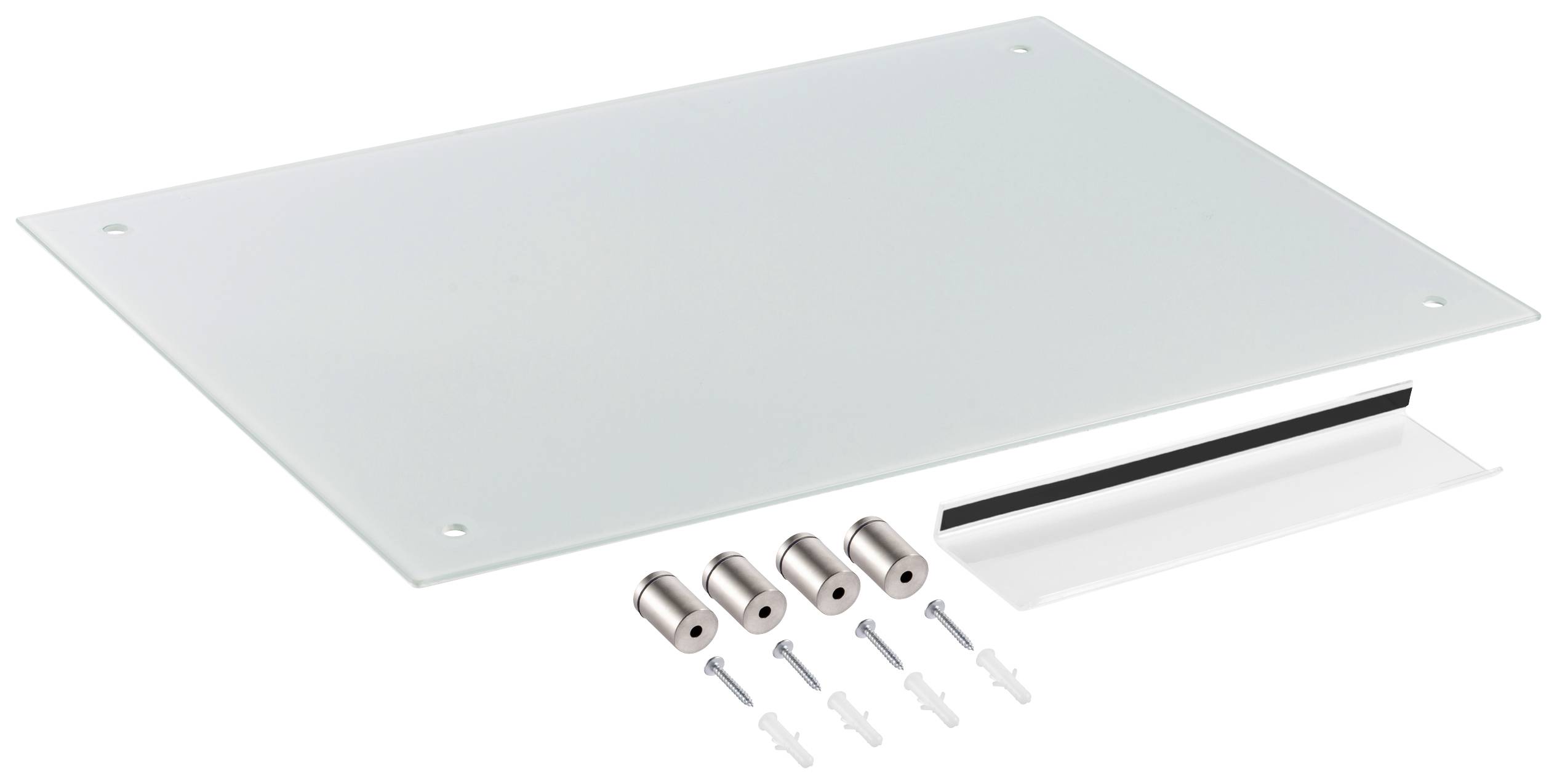 SpeaKa Professional Glas-Magnetboard SP-BWM-200 (B x H) 600mm x 450mm Weiß glatt Inkl. Ablageschale