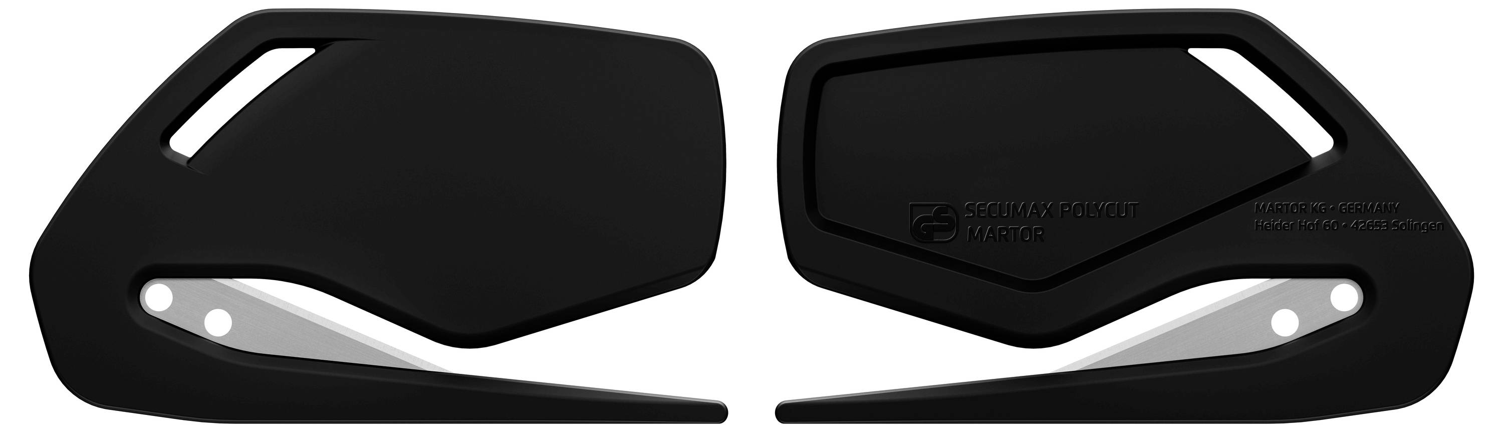 Zwei schwarze Seitenverkleidungen in aerodynamischem Design, passend für Motorräder. Sie bieten Schutz und verbessern die Aerodynamik.