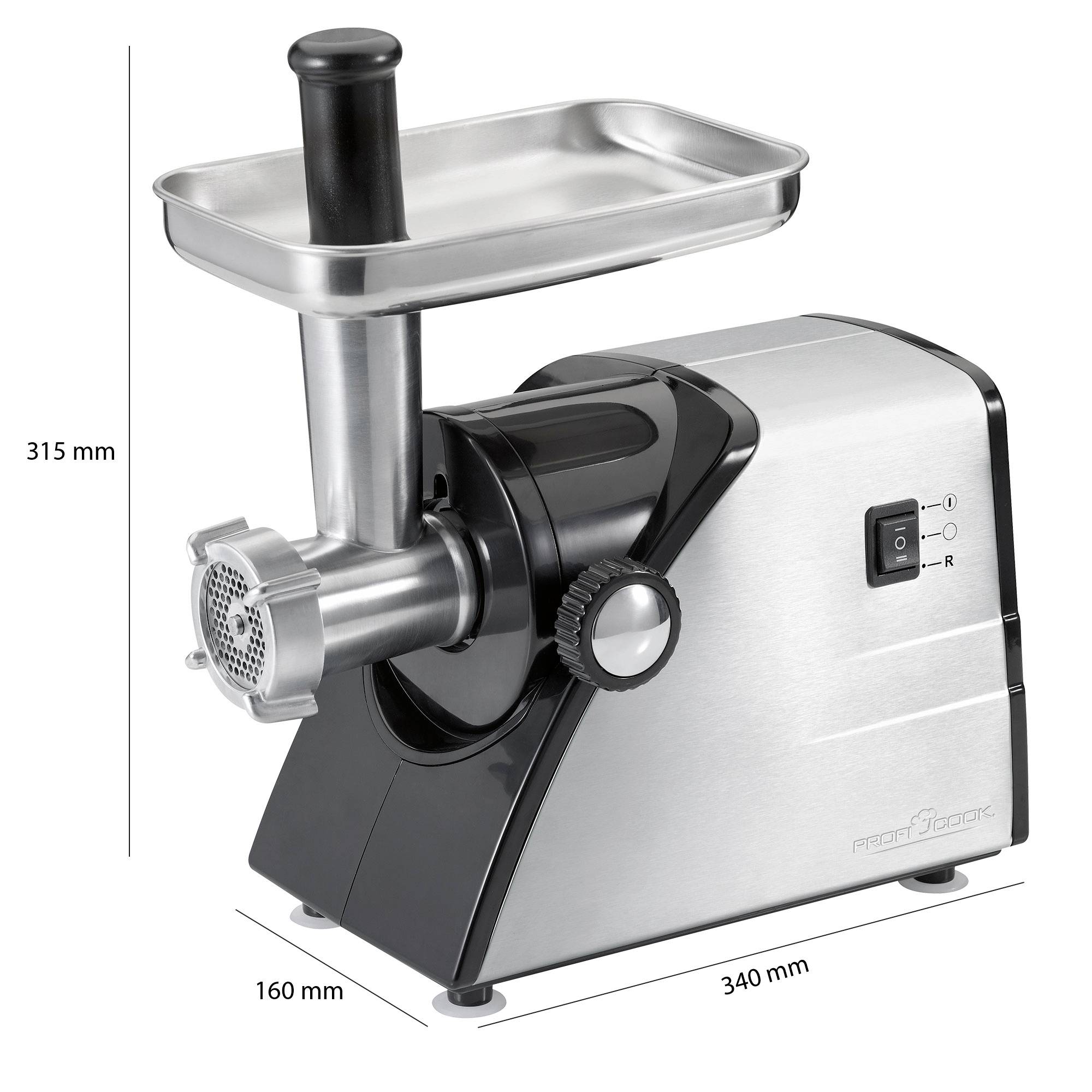 Profi Cook PC-FW 1060 501060 Fleischwolf 400 W Inox, Schwarz