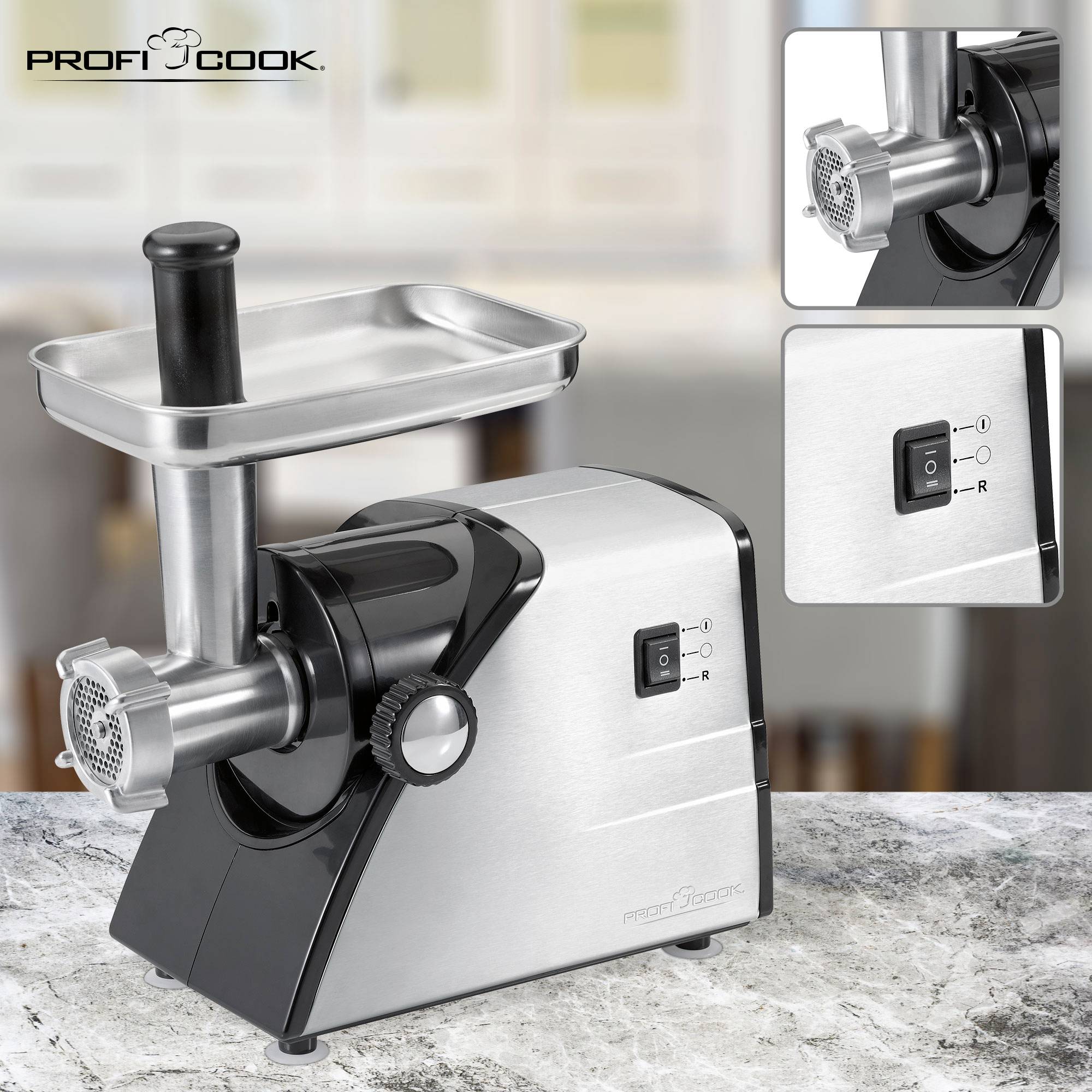 Profi Cook PC-FW 1060 501060 Fleischwolf 400 W Inox, Schwarz