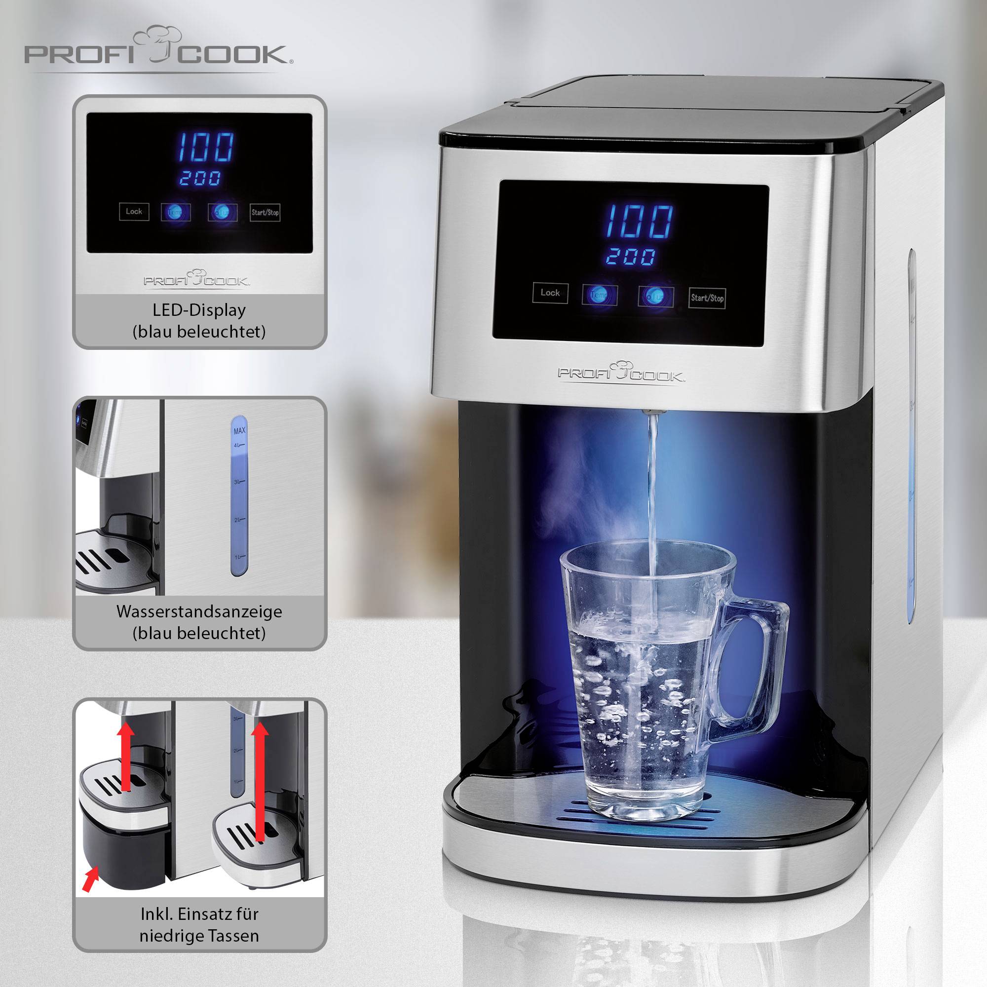 Profi Cook PC-HWS 1145 Heißwasserspender Edelstahl Fassungsvermögen: 4 l