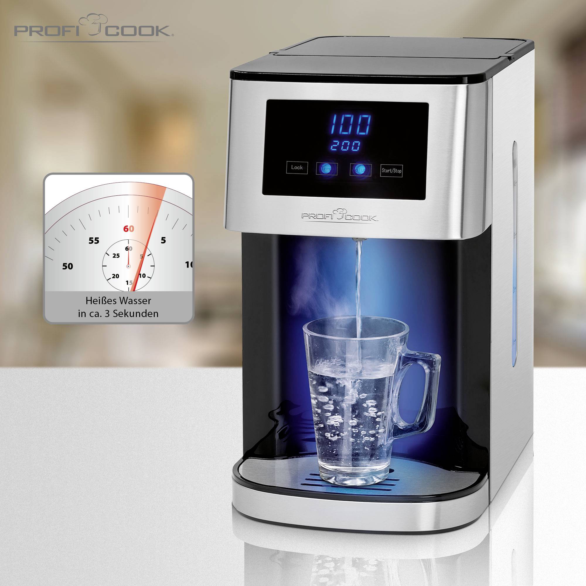 Profi Cook PC-HWS 1145 Heißwasserspender Edelstahl Fassungsvermögen: 4 l