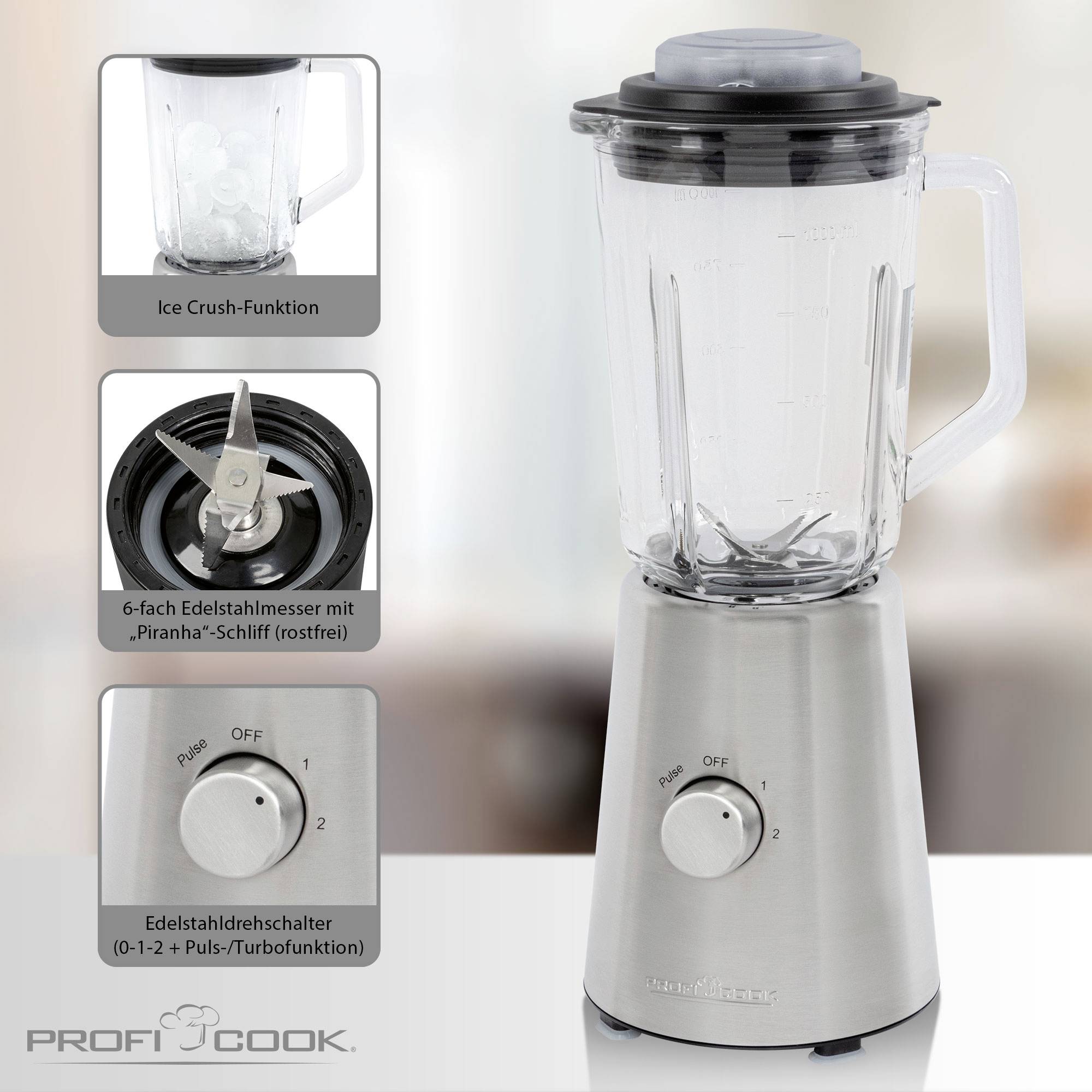 Profi Cook PC-UM 1213 501213 Standmixer Edelstahl