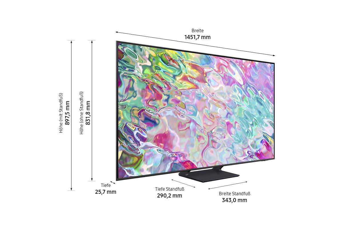 Samsung GQ65Q70B QLED-TV 163 cm 65 Zoll EEK F (A - G) DVB-T2, DVB-C, DVB-S, UHD, Smart TV, WLAN, PVR ready, CI+ Schwarz