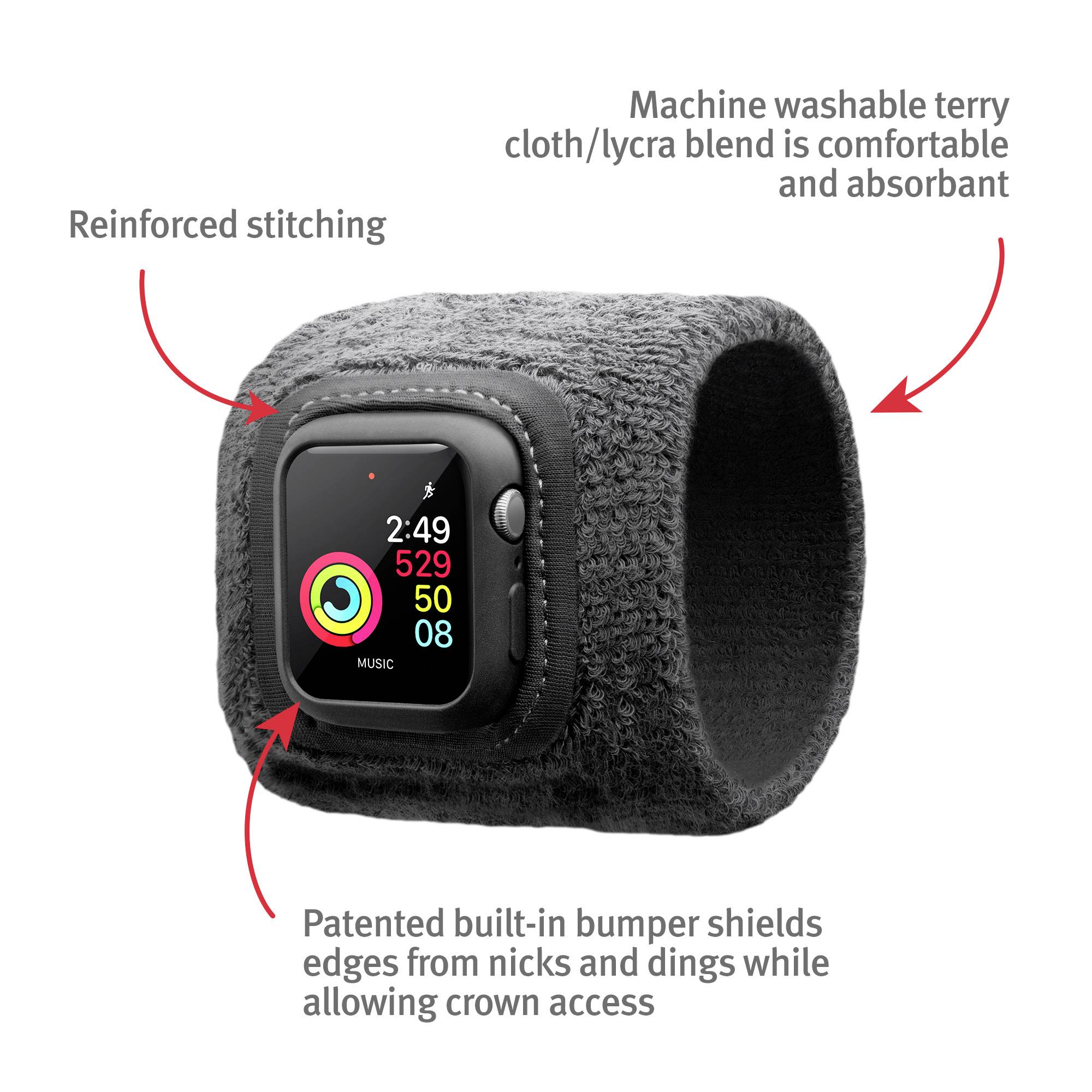 Twelve South ActionBand Sportarmband 45 mm Schwarz Watch Series 7