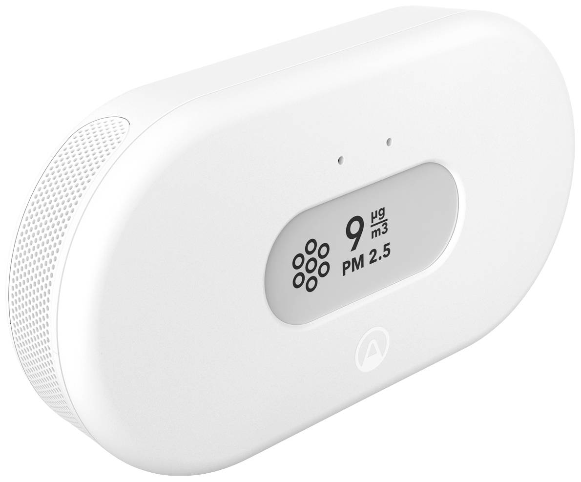 Airthings View Plus Luftgütesensor batteriebetrieben detektiert Radon, Kohlendioxid