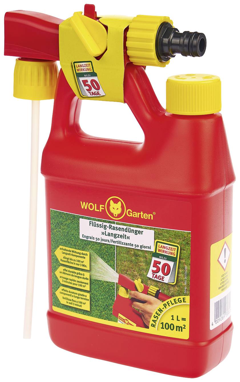 WOLF-Garten 3838025 LT 100 B Flüssig-Rasendünger TURBO GRÜN 1l