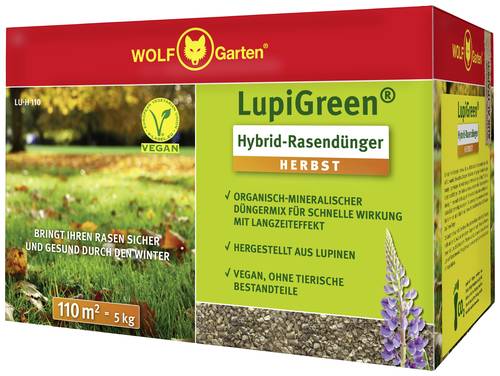 Wolf Garten 77AR1011650 LUPIGREEN Hybrid Herbst-Rasendünger LU-H 110 5kg