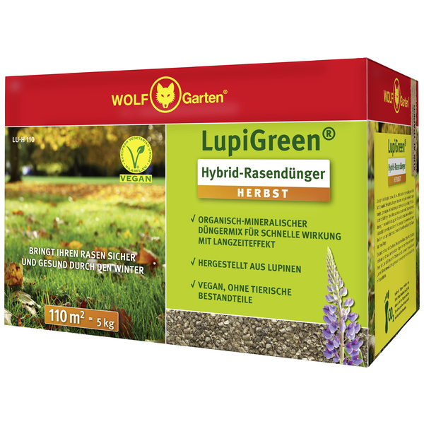 WOLF-Garten 77AR1011650 LUPIGREEN Hybrid Herbst-Rasendünger LU-H 110 5kg