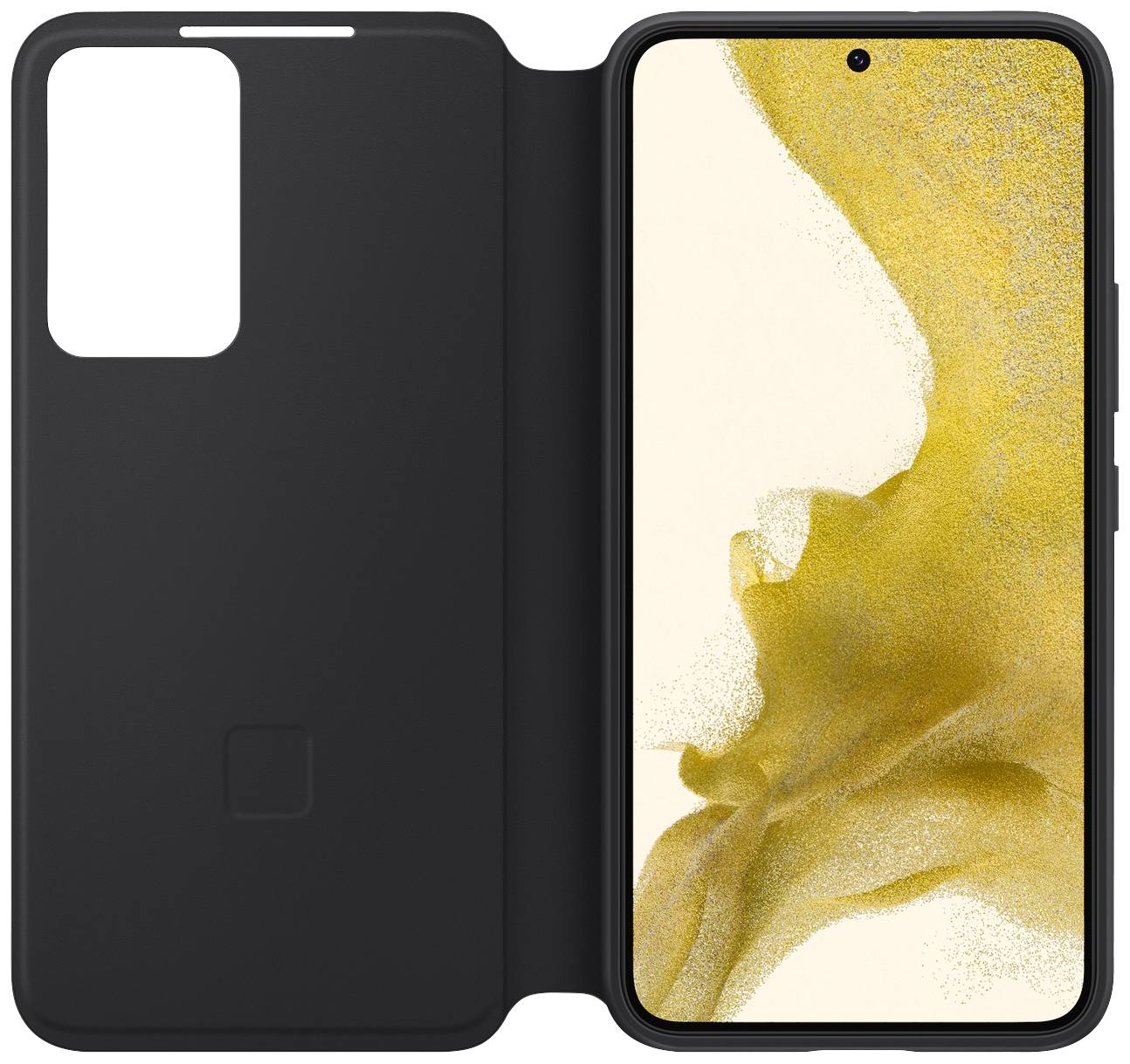 Samsung Clear View Cover Case Galaxy S22 Schwarz Stoßfest