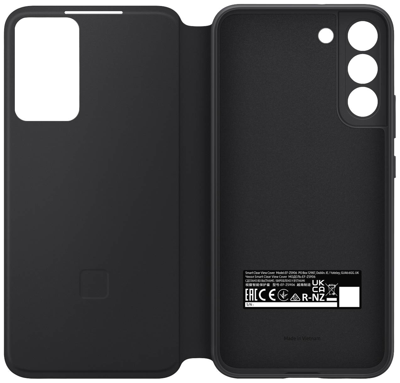 Samsung Clear View Cover Case Galaxy S22+ Schwarz