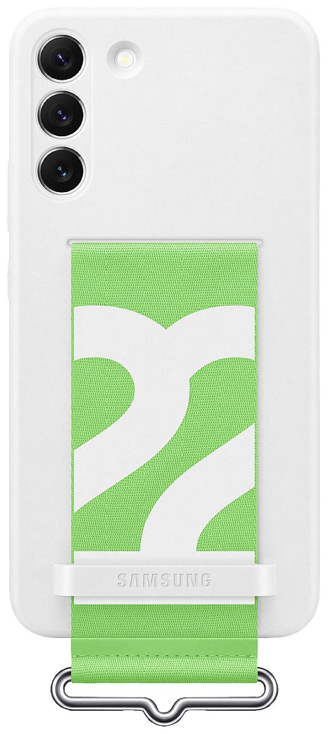 Samsung Silicone Cover with Strap Backcover Samsung Galaxy S22+ Weiß/Grün Stoßfest EF-GS906TWEGWW
