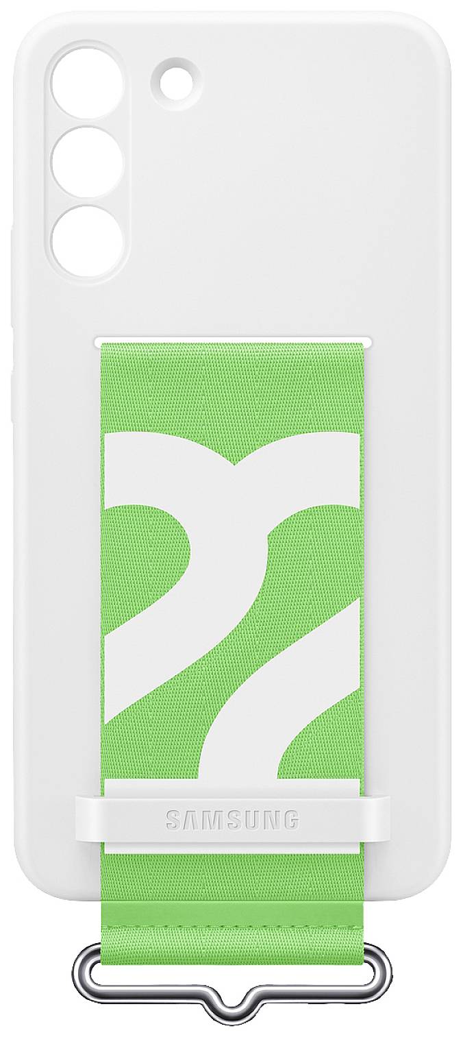 Samsung Silicone Cover with Strap Backcover Samsung Galaxy S22+ Weiß/Grün Stoßfest EF-GS906TWEGWW