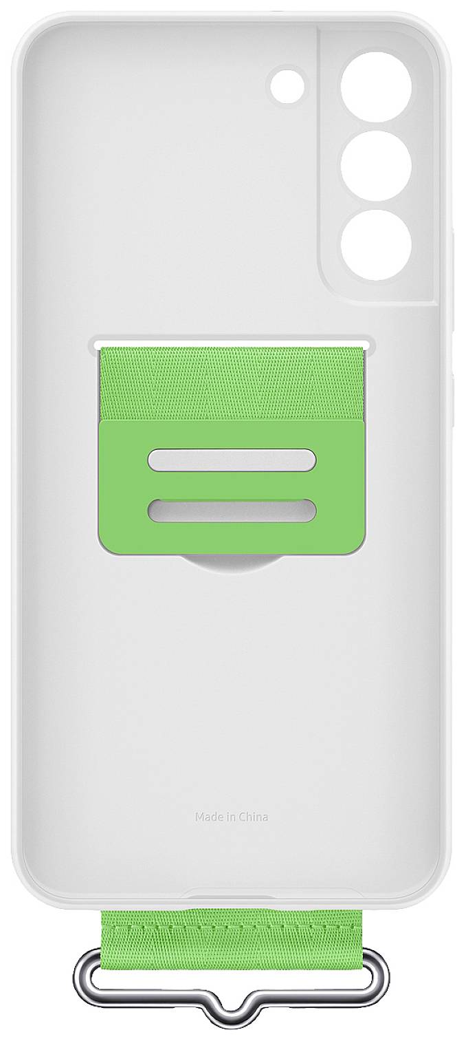 Samsung Silicone Cover with Strap Backcover Samsung Galaxy S22+ Weiß/Grün Stoßfest EF-GS906TWEGWW