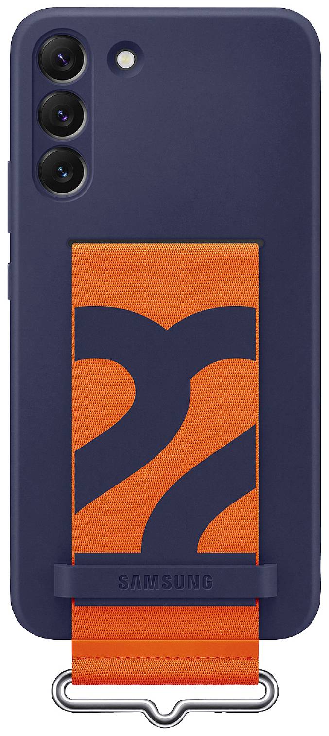 Samsung Silicone Cover with Strap Backcover Samsung Galaxy S22+ Navy, Orange Stoßfest EF-GS906TNEGWW