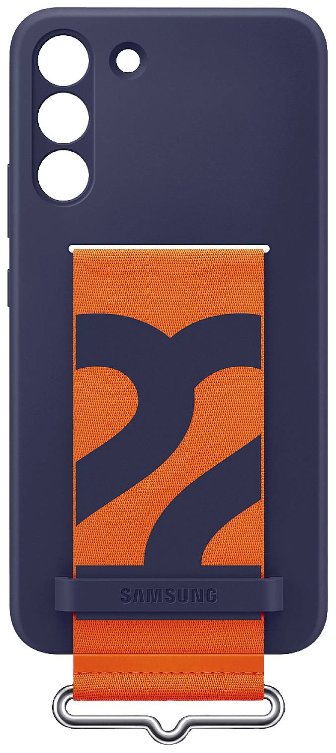 Samsung Silicone Cover with Strap Backcover Samsung Galaxy S22+ Navy, Orange Stoßfest EF-GS906TNEGWW
