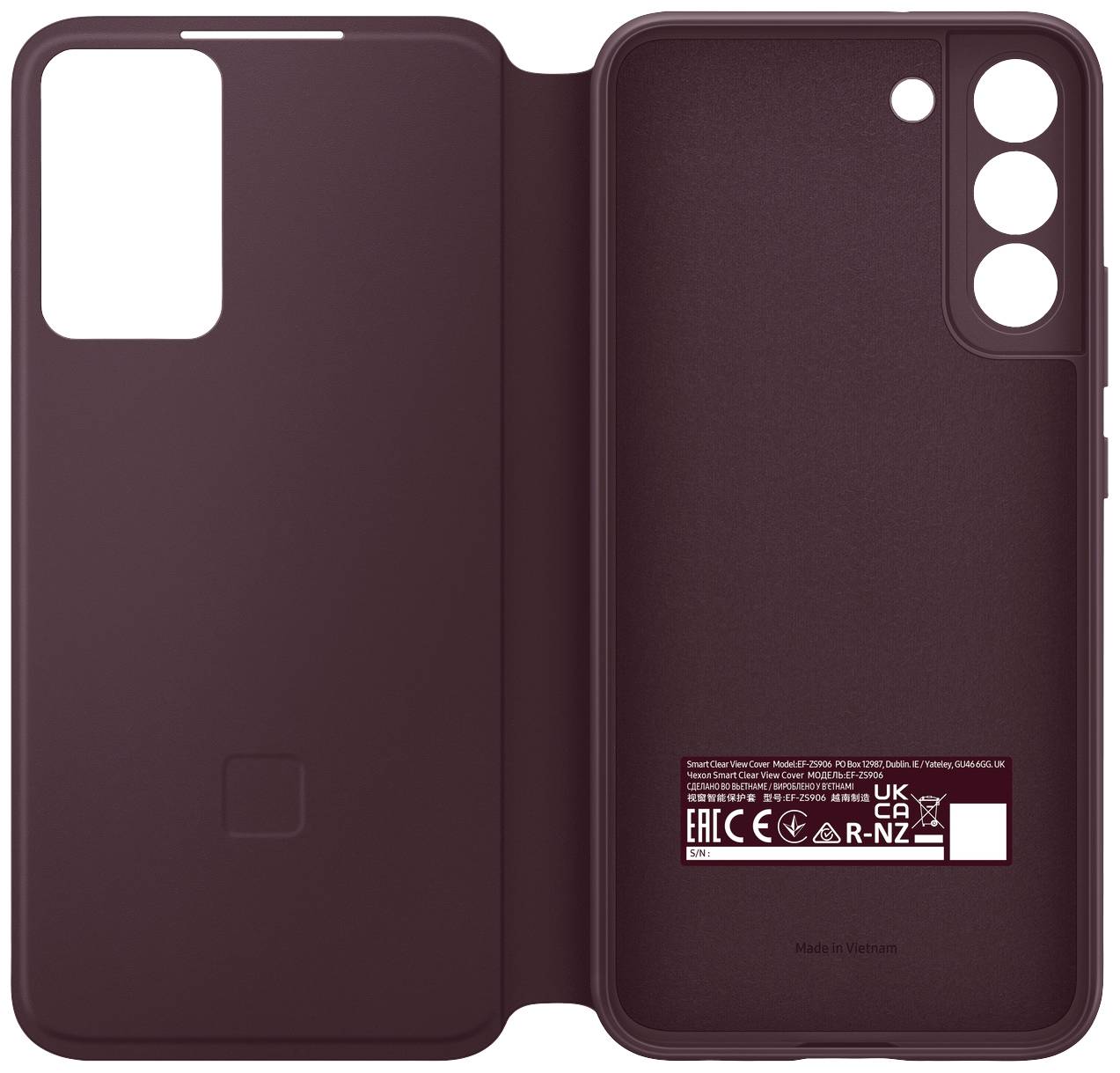 Samsung Clear View Cover Case Samsung Galaxy S22+ Burgund Stoßfest
