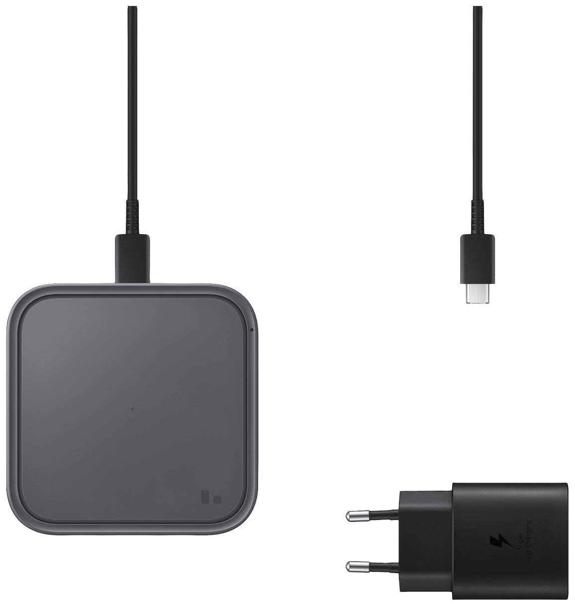 Samsung Induktions-Ladegerät 2.77 A Wireless Charger Pad EP-P2400T EP-P2400TBEGEU Ausgänge USB-C® Dunkelgrau