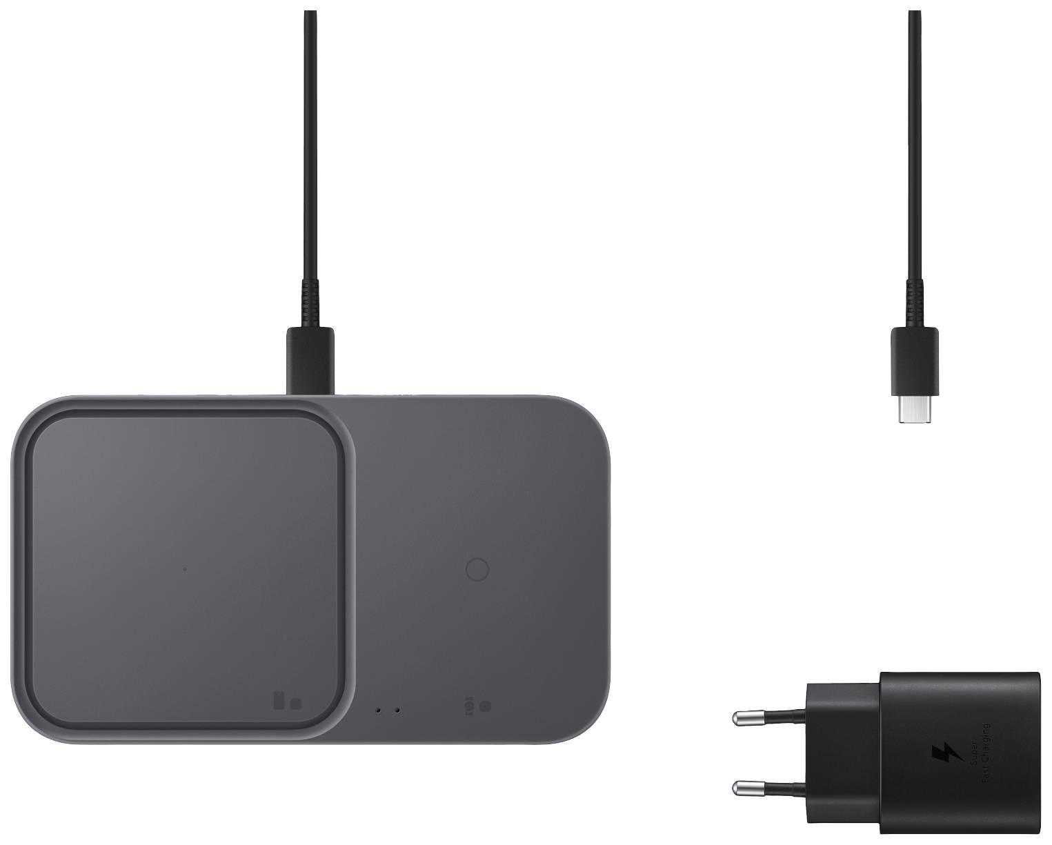 Samsung Induktions-Ladegerät 2.77 A Wireless Charger Duo EP-P5400T EP-P5400TBEGEU Ausgänge USB-C® Dunkelgrau