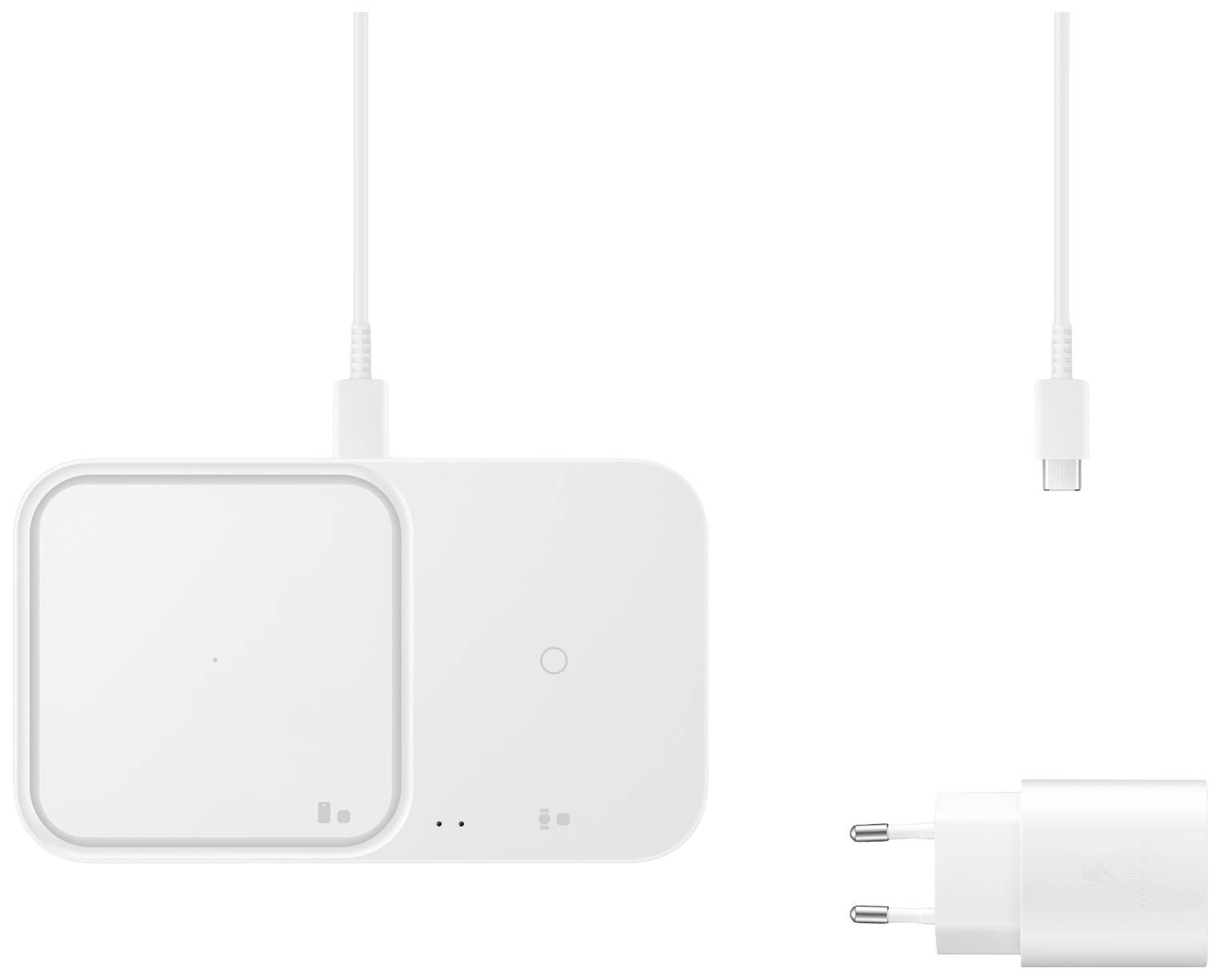 Samsung Induktions-Ladegerät 2.77A Wireless Charger Duo EP-P5400T EP-P5400TWEGEU Ausgänge USB-C® Weiß