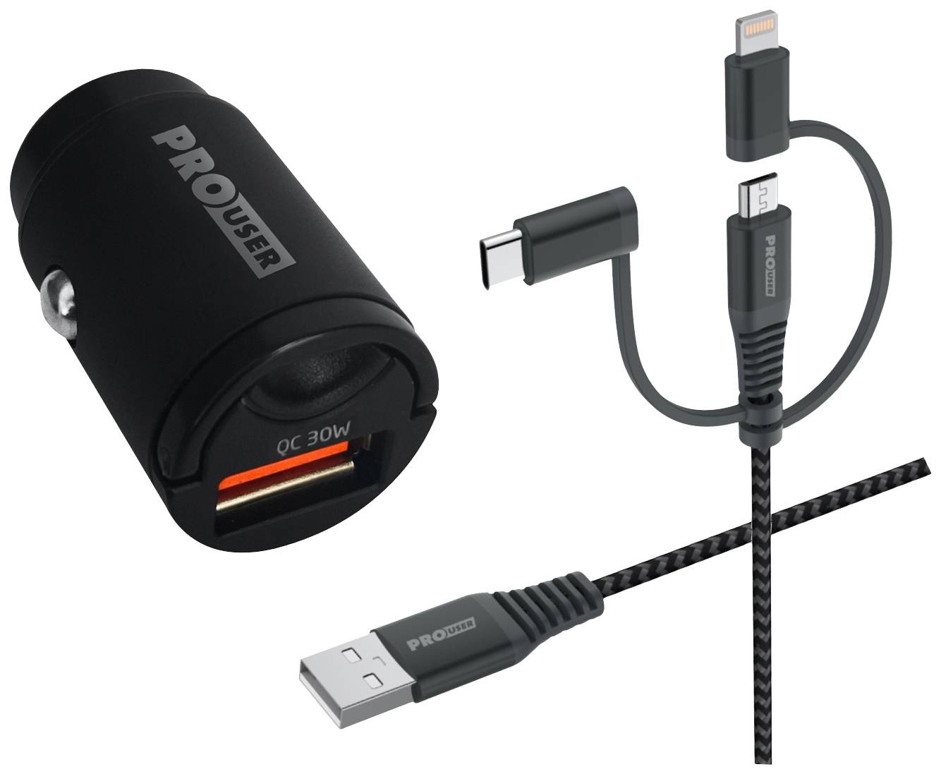 ProUser USB Ladegerät Schwarz