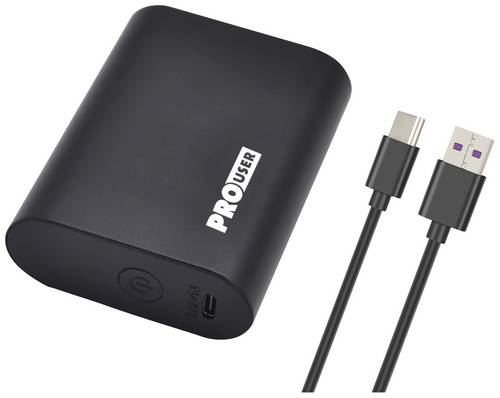 ProUser Powerbank 10000 mAh Quick Charge 3.0, Power Delivery 3.0 Li-Ion USB-C™ Schwarz Statusanzei