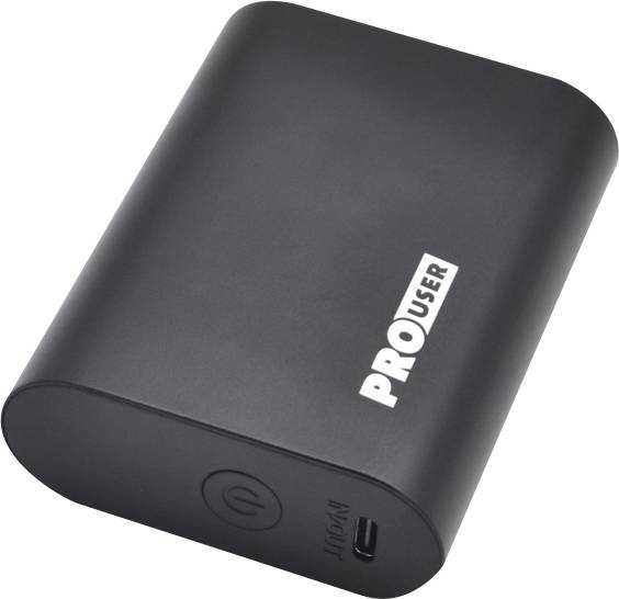 ProUser Powerbank 10000 mAh Quick Charge 3.0, Power Delivery 3.0 Li-Ion USB-C® Schwarz Statusanzeig