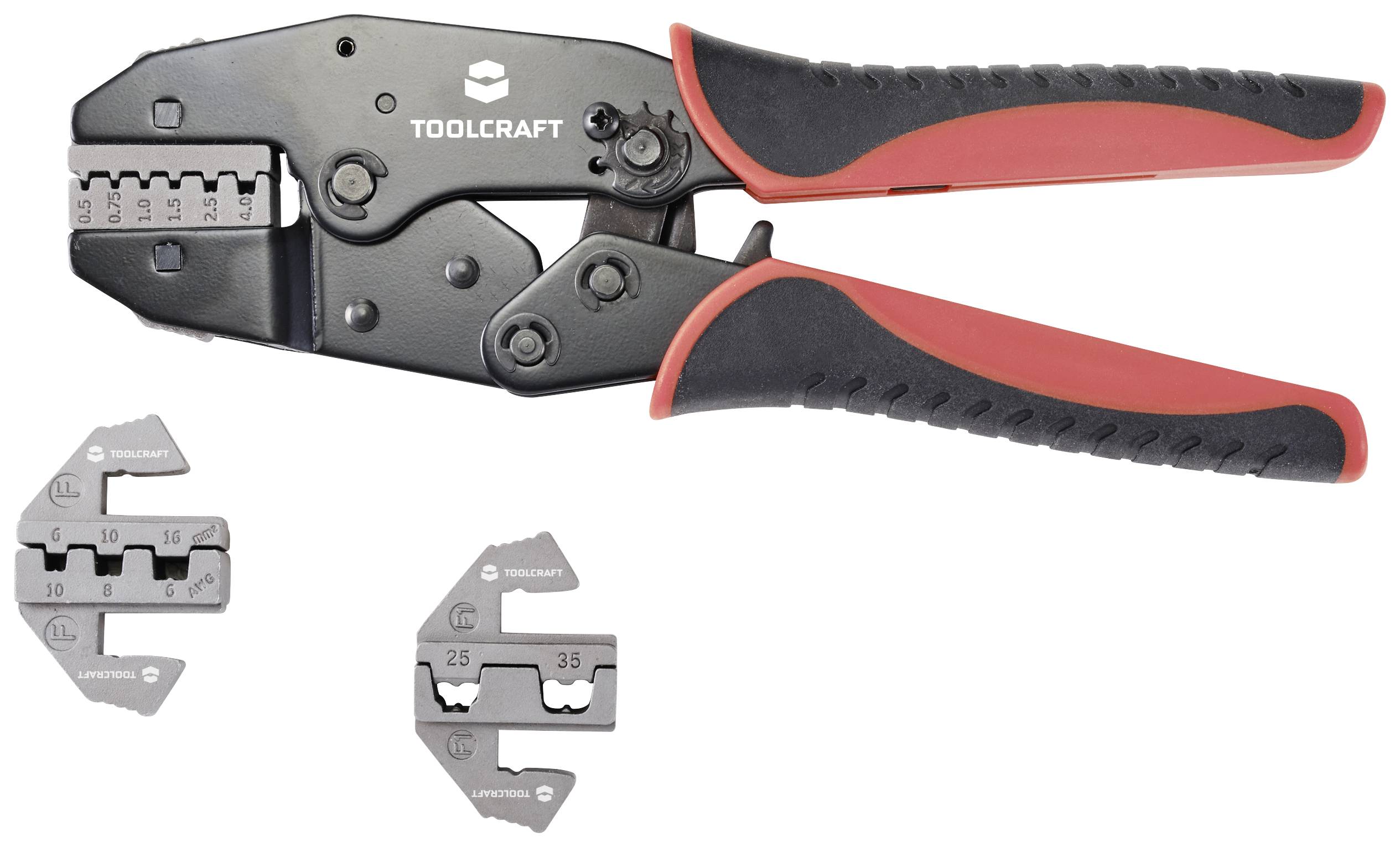 TOOLCRAFT TO-7703463 Crimpzangen-Set 83teilig Aderendhülsen 0.5 bis 35mm² Inkl. Aderendhülsensortiment im Koffer, Inkl