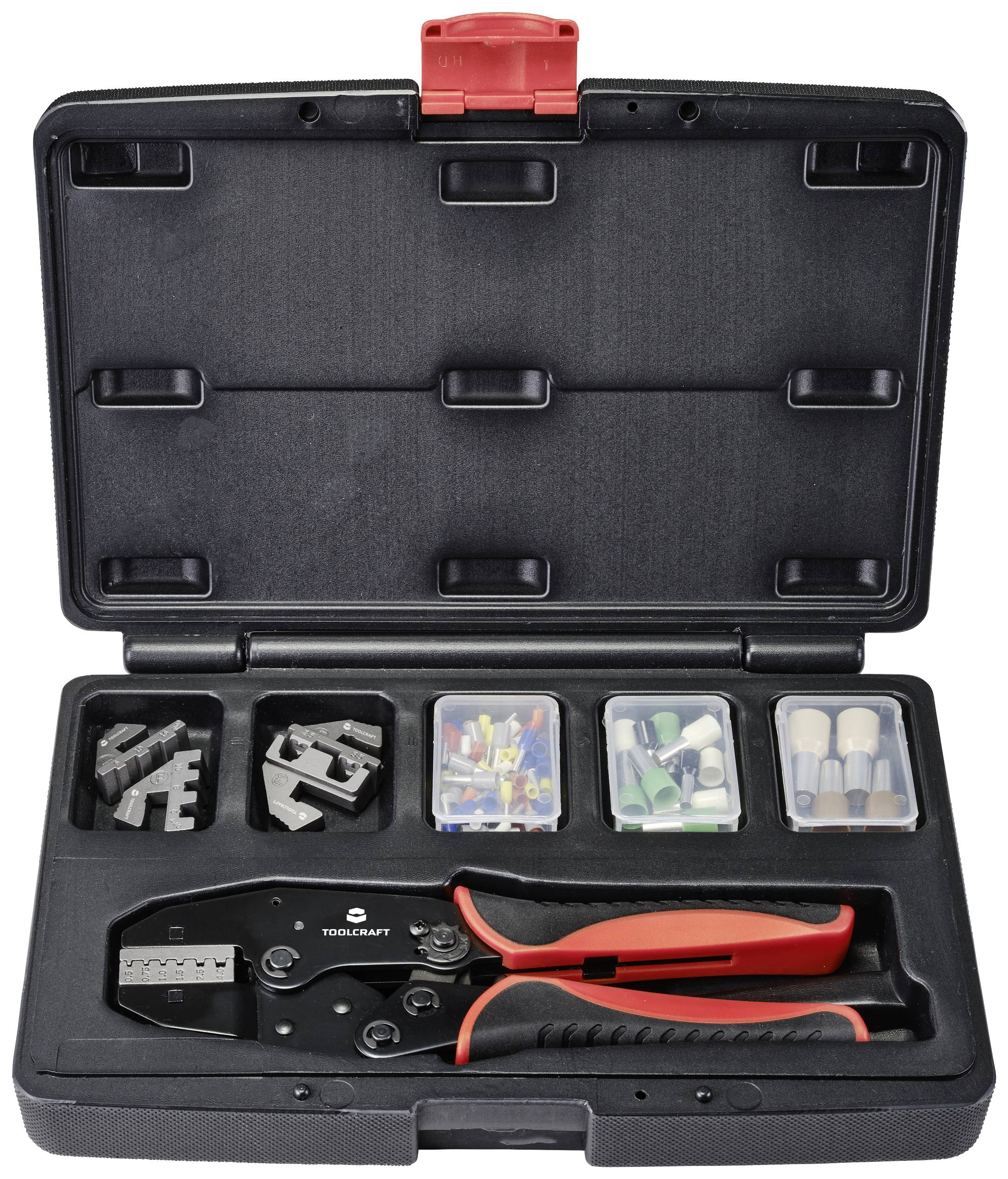 TOOLCRAFT TO-7703463 Crimpzangen-Set 83teilig Aderendhülsen 0.5 bis 35 mm² Inkl. Aderendhülsensort