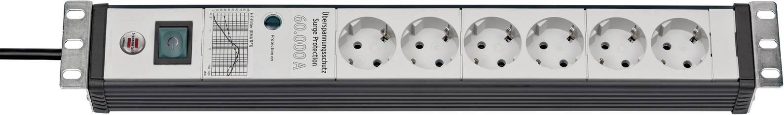 Brennenstuhl 1156057696 Überspannungsschutz-Steckdosenleiste Aluminium (eloxiert) Schutzkontakt 1 St.