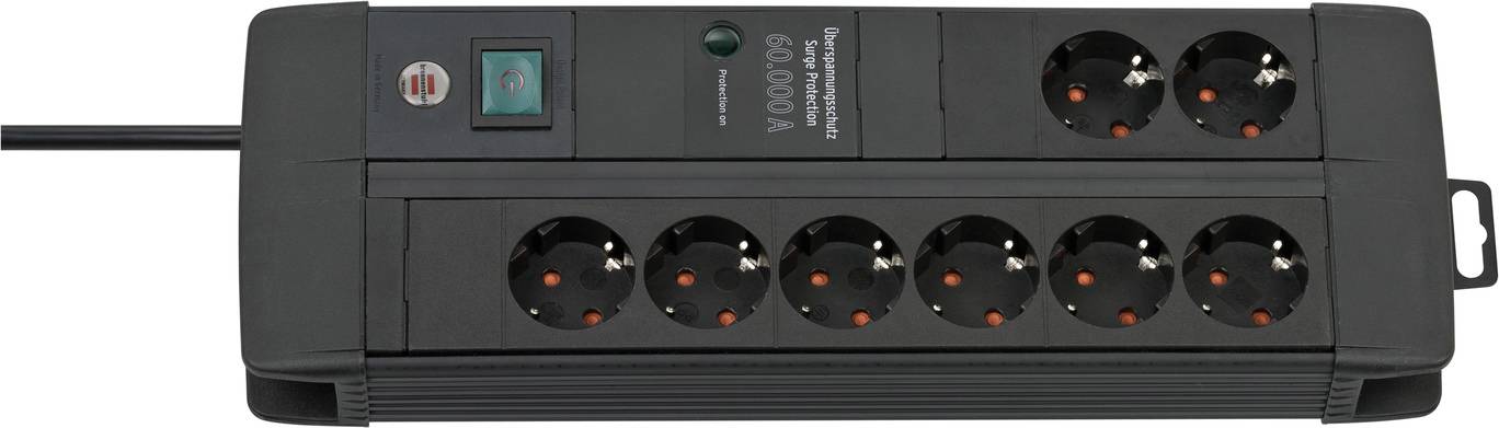 Brennenstuhl 1256000678 Überspannungsschutz-Steckdosenleiste Schwarz Schutzkontakt 1St.
