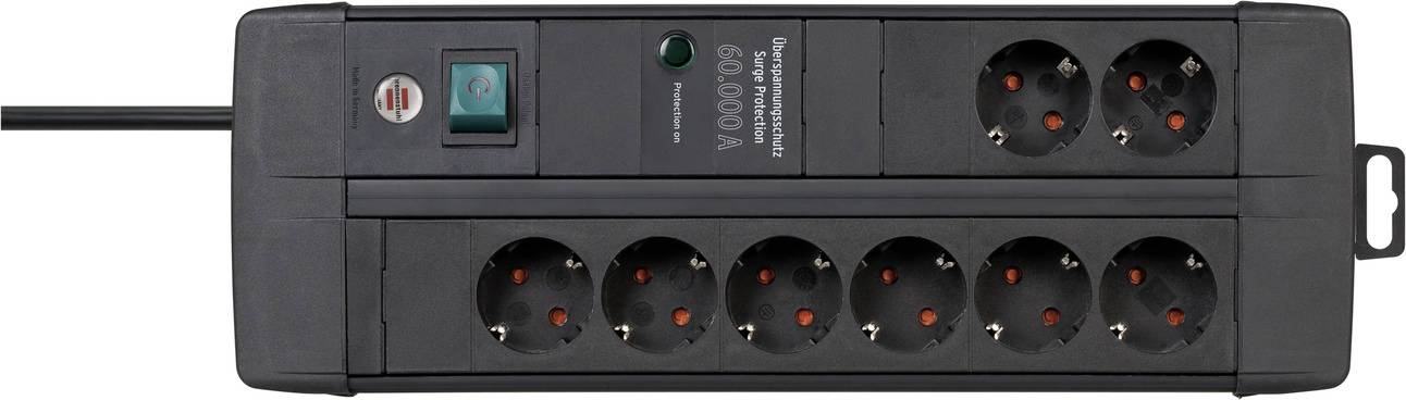 Brennenstuhl 1256000678 Überspannungsschutz-Steckdosenleiste Schwarz Schutzkontakt 1 St.