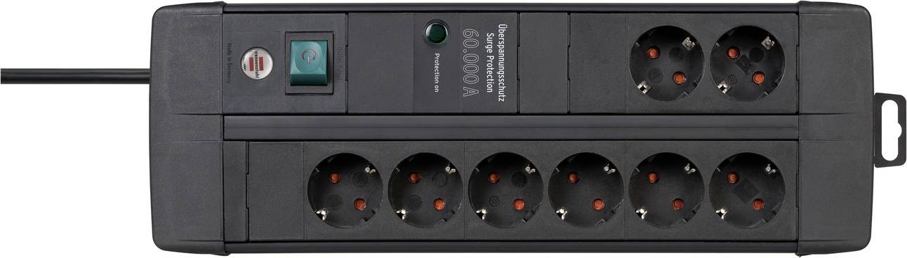Brennenstuhl 1256000678 Überspannungsschutz-Steckdosenleiste Schwarz Schutzkontakt 1 St.