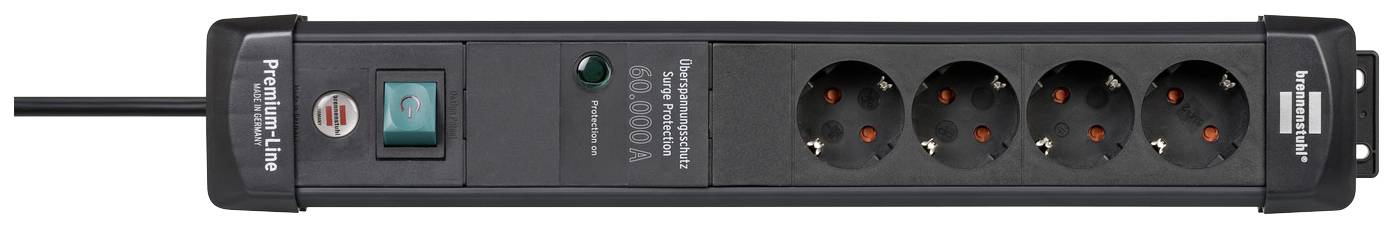 Brennenstuhl 1951140300 Überspannungsschutz-Steckdosenleiste Schwarz Schutzkontakt 1 St.