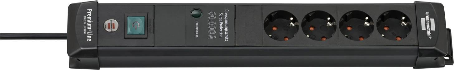 Brennenstuhl 1951140300 Überspannungsschutz-Steckdosenleiste Schwarz Schutzkontakt 1 St.