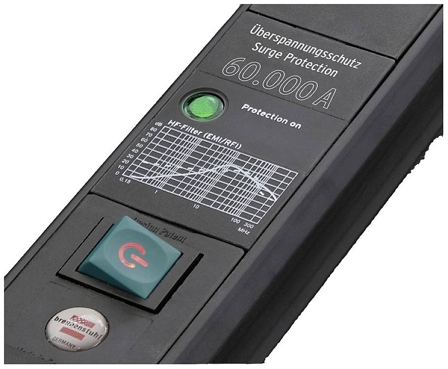 Brennenstuhl 1951160401 Überspannungsschutz-Steckdosenleiste Schwarz Schutzkontakt 1St.