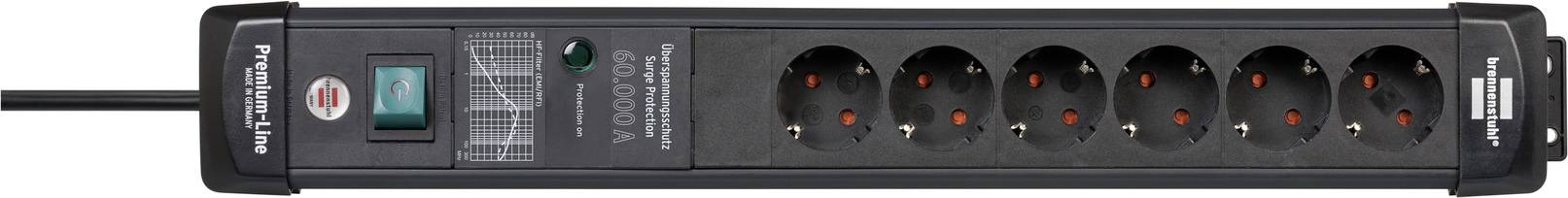 Brennenstuhl 1951160401 Überspannungsschutz-Steckdosenleiste Schwarz Schutzkontakt 1St.
