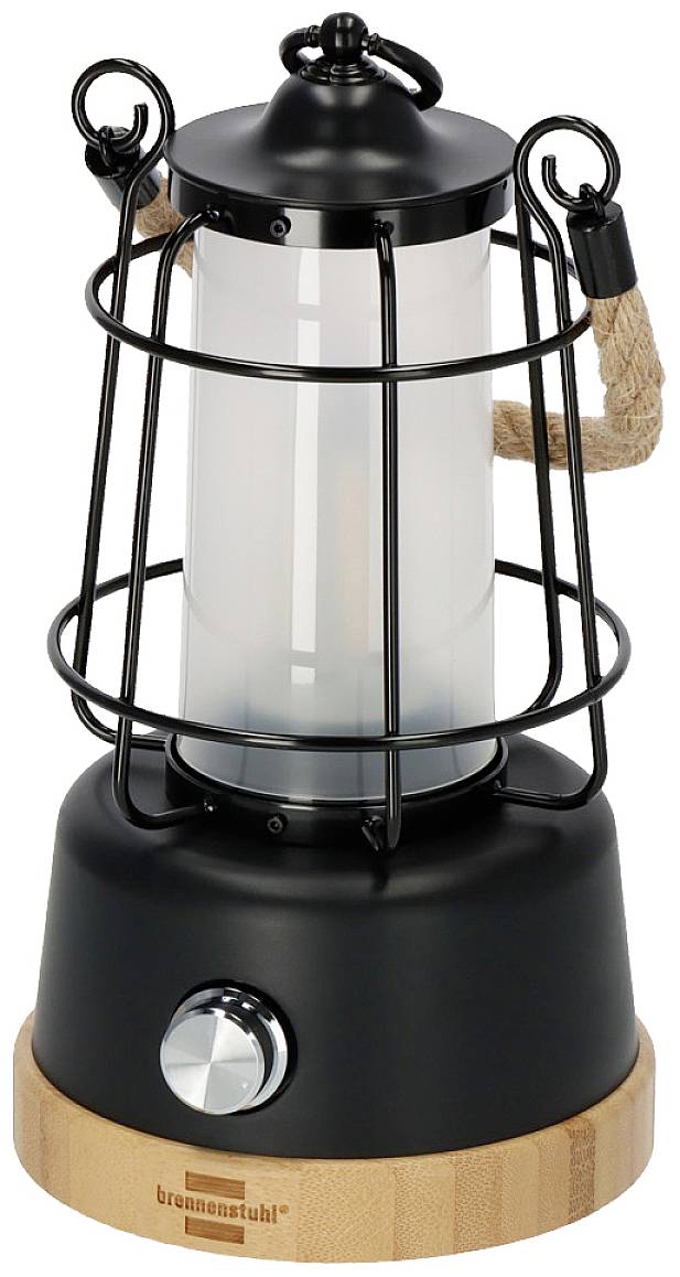 Brennenstuhl 1171800 1171800 LED Camping-Leuchte 350 lm akkubetrieben 570 g Schwarz, Bambus