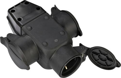 Brennenstuhl 1082120 3fach-Kupplung Gummi 230 V Schwarz IP44