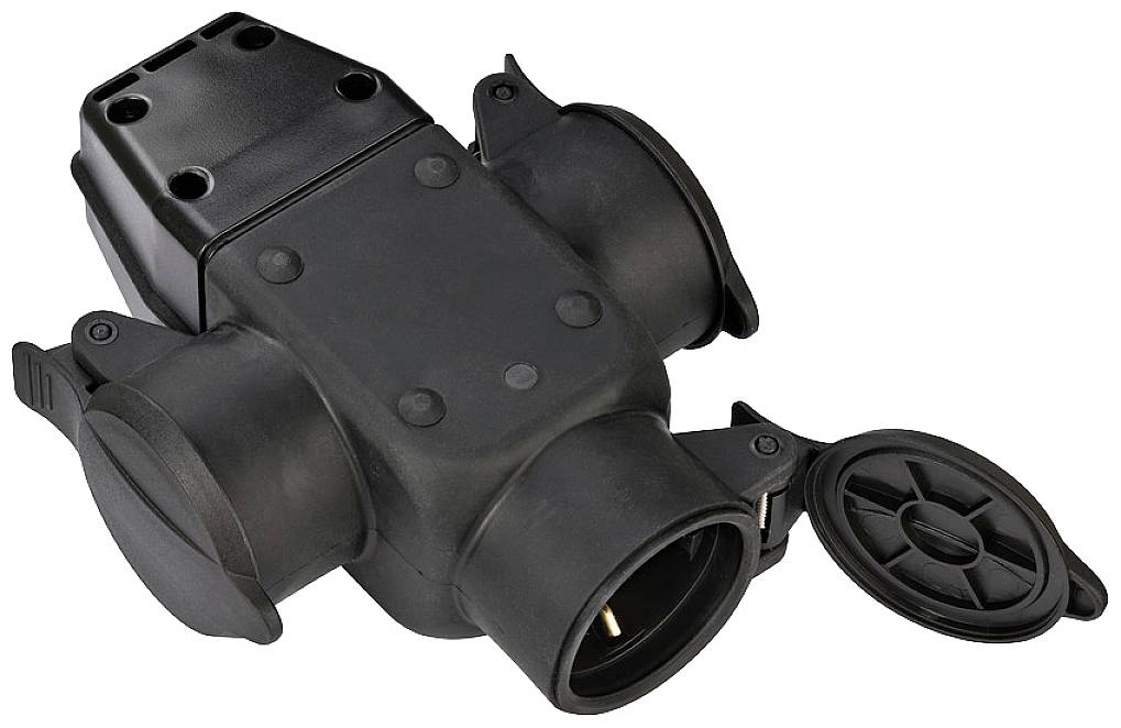 Brennenstuhl 1082120 3fach-Kupplung Gummi 230 V Schwarz IP44