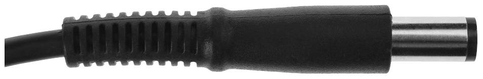 Schwarz-silberner Audio-Stecker mit geriffeltem Griff und metallener Spitze, geeignet für Audiogeräte.