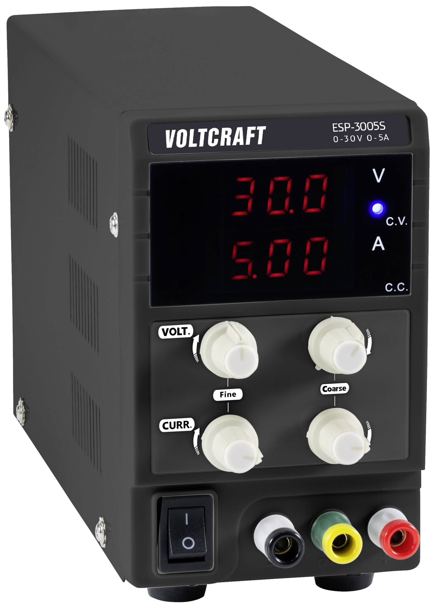 VOLTCRAFT ESP-3005S Labornetzgerät, einstellbar 0 - 30V 0 - 5A 150W Steckanschluss 4mm schmale Bauform Anzahl Ausgänge 1 x