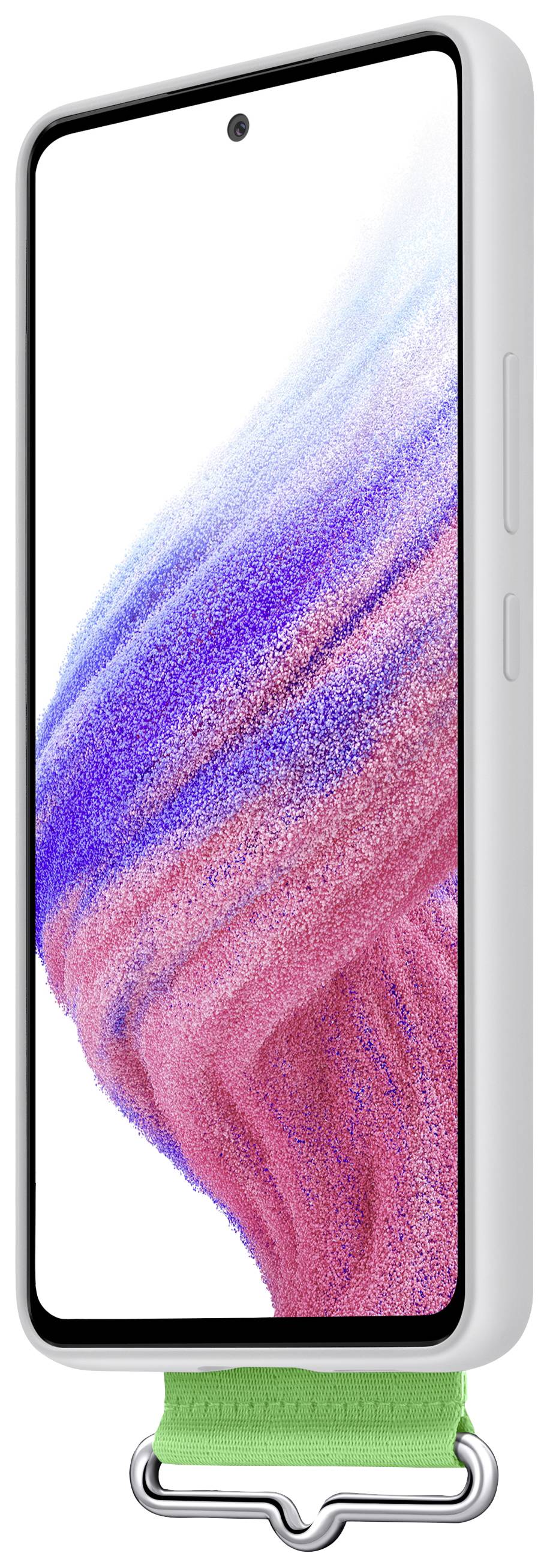 Samsung Silicone Cover with Strap Backcover Samsung Galaxy A53 5G Weiß Stoßfest EF-GA536TWEGWW