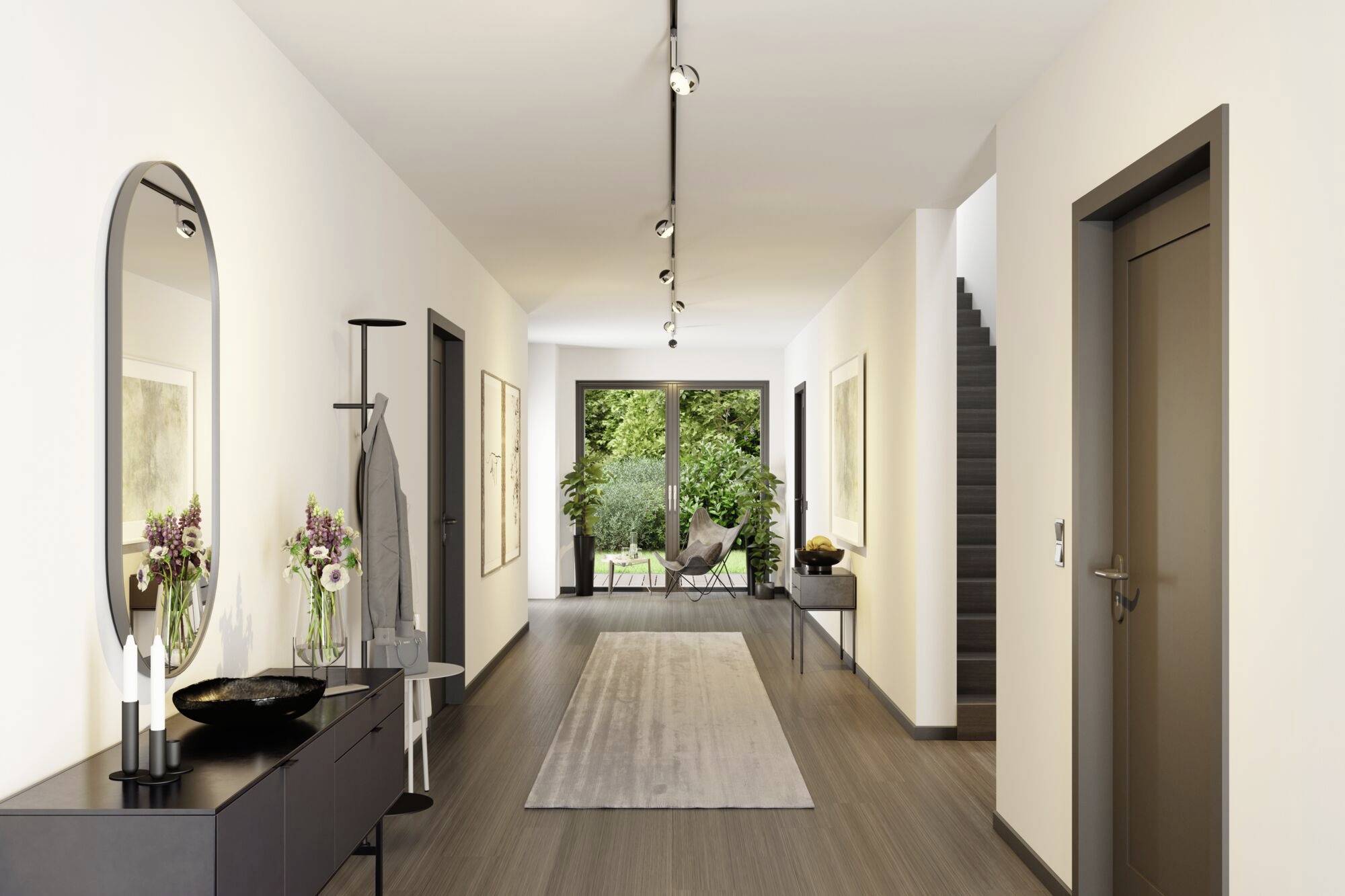 Paulmann Spot Capsule Hochvolt-Schienensystem-Leuchte URail LED fest eingebaut 6W LED Schwarz (matt), Chrom