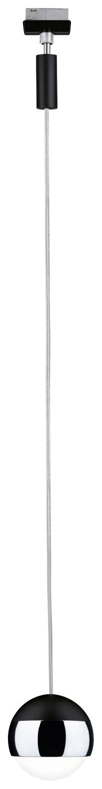 Paulmann Pendel Capsule Hochvolt-Schienensystem-Leuchte URail LED fest eingebaut 6W LED Schwarz (matt), Chrom
