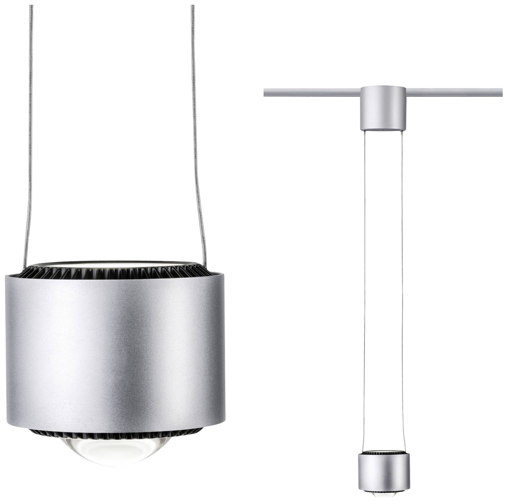 Paulmann Pendel Aldan Hochvolt-Schienensystem-Leuchte URail LED Chrom (matt), Schwarz
